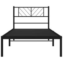 miegamojo lovos rem - vidaXL Metalinis lovos rėmas su galvūgaliu, juodas (Black), 100x200 cm - 6 nuotrauka