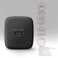 charger pps - AXAGON ACU-PD30 wall charger 1x QC3.0/AFC/FCP/PD type-C, 30W, black - 7 nuotrauka