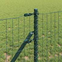 vartu stulpai - vidaXL grandinės tinklo aptvaras su 22 U stulpais, Žalias (Green), 0.6x25 m, Plienas - 11 nuotrauka