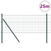 vartu stulpai - vidaXL grandinės tinklo aptvaras su 22 U stulpais, Žalias (Green), 0.6x25 m, Plienas - 12 nuotrauka
