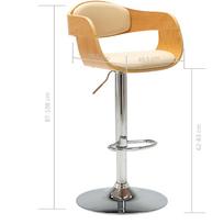 baro kedes taburete - Baro kėdė VLX Faux Leather 283114, tamsiai ruda/kreminė, 2 vnt. - 2 nuotrauka