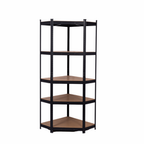 lentynos stelaz - Kampinė sandėliavimo lentyna 4IQ, 180 x 70 x 70 cm, Juoda (Black), 175 kg - 1 nuotrauka