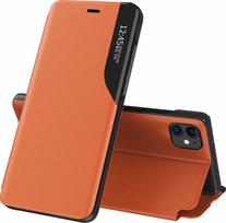 tips - Hurtel Eco Leather View Case iPhone 13 Pro Oranžinis (Orange) - 1 nuotrauka