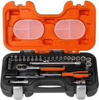 Galvučių, sukimo antgalių ir terkšlės rinkinys Bahco (SL25), 1/4", 25 vnt