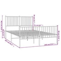 metaline lova 140x200 - Lova VLX Metal 324830, balta, 200x140 cm, su grotelėmis - 2 nuotrauka