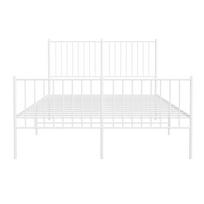 metaline lova 140x200 - Lova VLX Metal 324830, balta, 200x140 cm, su grotelėmis - 6 nuotrauka