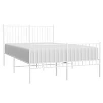 metaline lova 140x200 - Lova VLX Metal 324830, balta, 200x140 cm, su grotelėmis - 7 nuotrauka