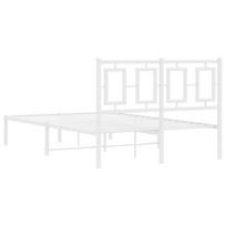 lovos remas, 120x200 cm - vidaXL Metalinis lovos rėmas su galvūgaliu, baltas (White), 120x200 cm - 5 nuotrauka