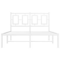 lovos remas, 120x200 cm - vidaXL Metalinis lovos rėmas su galvūgaliu, baltas (White), 120x200 cm - 6 nuotrauka