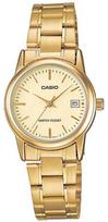 auksini laikrodziai - CASIO LTP-V002D-1AUDF Moteriškas Laikrodis Auksinis (Gold) - 1 nuotrauka
