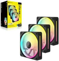 120mm fan - Corsair iCUE LINK LX120 RGB 120 mm Trijų Ventiliatorių Komplektas Juodas (Black) - 1 nuotrauka