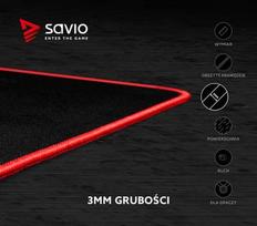 gaming mouse pad - Savio Turbo Dynamic XL Gaming Mouse Pad Black/Red - 8 nuotrauka