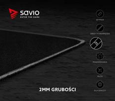 peles kilimelis mouse pad - Savio Precision Control Gaming Mouse Pad S Black - 5 nuotrauka