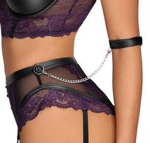 antrankiai - Cottelli Bondage Ketvirčio taurė liemenėlė su rankogaliais 85B/L Violetinė (Purple) - 3 nuotrauka