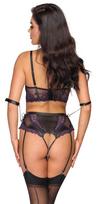 antrankiai - Cottelli Bondage Ketvirčio taurė liemenėlė su rankogaliais 85B/L Violetinė (Purple) - 4 nuotrauka