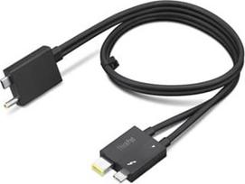 kabelis thunderbolt 4 - Lenovo ThinkPad Thunderbolt 4 WorkStation Dock Split Cable 4X91K16970 Black, 0.7 m - 2 nuotrauka