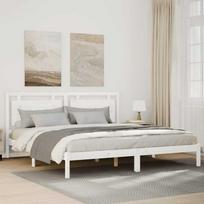 vidaXL Lovos rėmas be čiužinio, baltas (White), 200x220 cm, mediena