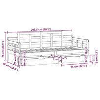 balta miegamojo lova - Lova VLX With Drawers 3083675, balta, 98x204 cm, su grotelėmis - 2 nuotrauka