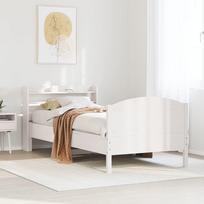 vidaXL Lovos rėmas be čiužinio, baltas (White), 90x200 cm, pušies masyvas