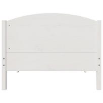 balta miegamojo lova - vidaXL Lovos rėmas be čiužinio, baltas (White), 90x200 cm, pušies masyvas - 9 nuotrauka