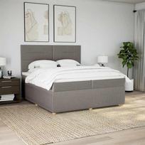 miegamojo lova 200x200 - vidaXL Lova su spyruoklėmis ir čiužiniu, taupe (Taupe), 200x200 cm, audinys - 11 nuotrauka