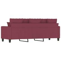 180 cm sofa - vidaXL Trivietė sofa, raudonojo vyno spalvos, 180cm, audinys - 6 nuotrauka