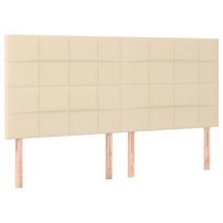 miegamojo lova 200x200 - vidaXL Lovos rėmas be čiužinio, kreminė (Cream), 200x200 cm, audinys - 6 nuotrauka
