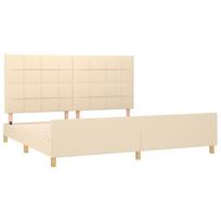 miegamojo lova 200x200 - vidaXL Lovos rėmas be čiužinio, kreminė (Cream), 200x200 cm, audinys - 9 nuotrauka