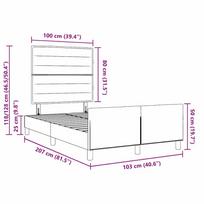 miegamojo lovos rem - Lovos rėmas su LED, 100x200cm, pilkas - 2 nuotrauka