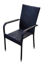 BESK Rotang Garden Chair 57x62x82cm Black
