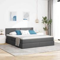 vidaXL Lova su galvūgaliu ir LED, tamsiai pilka (Dark Grey), 160x200 cm, aksomas