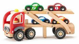 WOODYLAND Sunkvežimis su lenktyniniais automodeliukais, 90790
