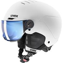 Slidinėjimo šalmas Uvex Rocket JR Visor, baltas/juodas, 51-55 cm