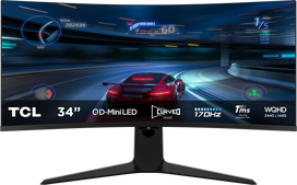 TCL 34R83Q 34", Iškraipytas (Curved), WQHD, Juodas (Black)