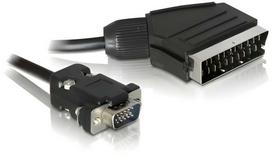 Delock 65028 SCART į VGA vaizdo kabelis 2m Juodas (Black)