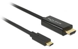 usb c usb c dp - Delock 85291 USB-C į HDMI 2m 4K 60Hz Juodas (Black) - 1 nuotrauka
