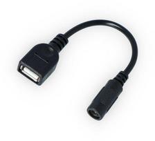 OEM AN-02092 Adapteris DC 5.5x2.1mm į USB-A Juodas (Black)