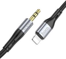 aux laidas - Hoco UPA22 AUX Jack 3.5 mm į Lightning 1m Juodas (Black) - 1 nuotrauka