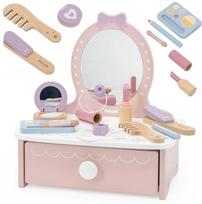 tualetinis staliukas - Viga Toys 44271N Medinis tualetinis staliukas su priedais Mažosios Princesės Kampelis - 1 nuotrauka