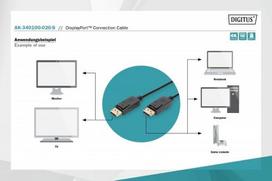 display port laidas - Assmann Cable Displayport to Displayport Black 2m - 3 nuotrauka