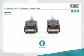 display port laidas - Assmann Cable Displayport to Displayport Black 2m - 4 nuotrauka