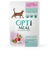OPTIMEAL konservai su ėriena ir daržovėmis katėms, 85 g
