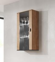 Cama Meble Vitrina SOHO Lefkas ąžuolas/juoda, 60 cm x 29 cm x 115 cm