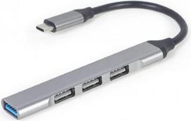 usb c a hub - Gembird I/O HUB USB-C 4PORT/UHB-CM-U3P1U2P3-03 Silver (Sidabrinis) - 1 nuotrauka