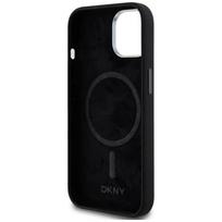 iphone 15 pro max deklas silicone case - DKNY "Liquid Silicone Small Metal Logo MagSafe Case for iPhone 14 Pro Max" Juodas (Black) - 3 nuotrauka