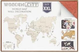Wooden City Puzzle World Map XXL Red 110pcs