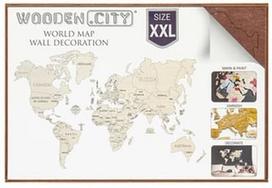 Wooden City Puzzle World Map XXL Dark Brown 110pcs