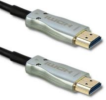 hdmi laidas 20m - Qoltec HDMI Cable v.2.0 A Male to HDMI A Male AOC 20m Black/Silver - 1 nuotrauka