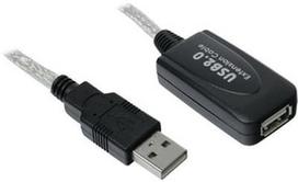 InLine USB 2.0 Extension Cable Active 5m Transparent