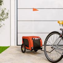dviracio sunims - vidaXL Dviračio priekaba augintiniams, oranžinė/juoda (Orange/Black), 134x68x74 cm, audinys/geležis - 1 nuotrauka
